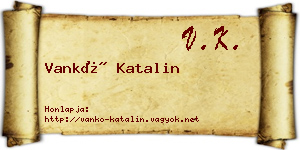 Vankó Katalin névjegykártya